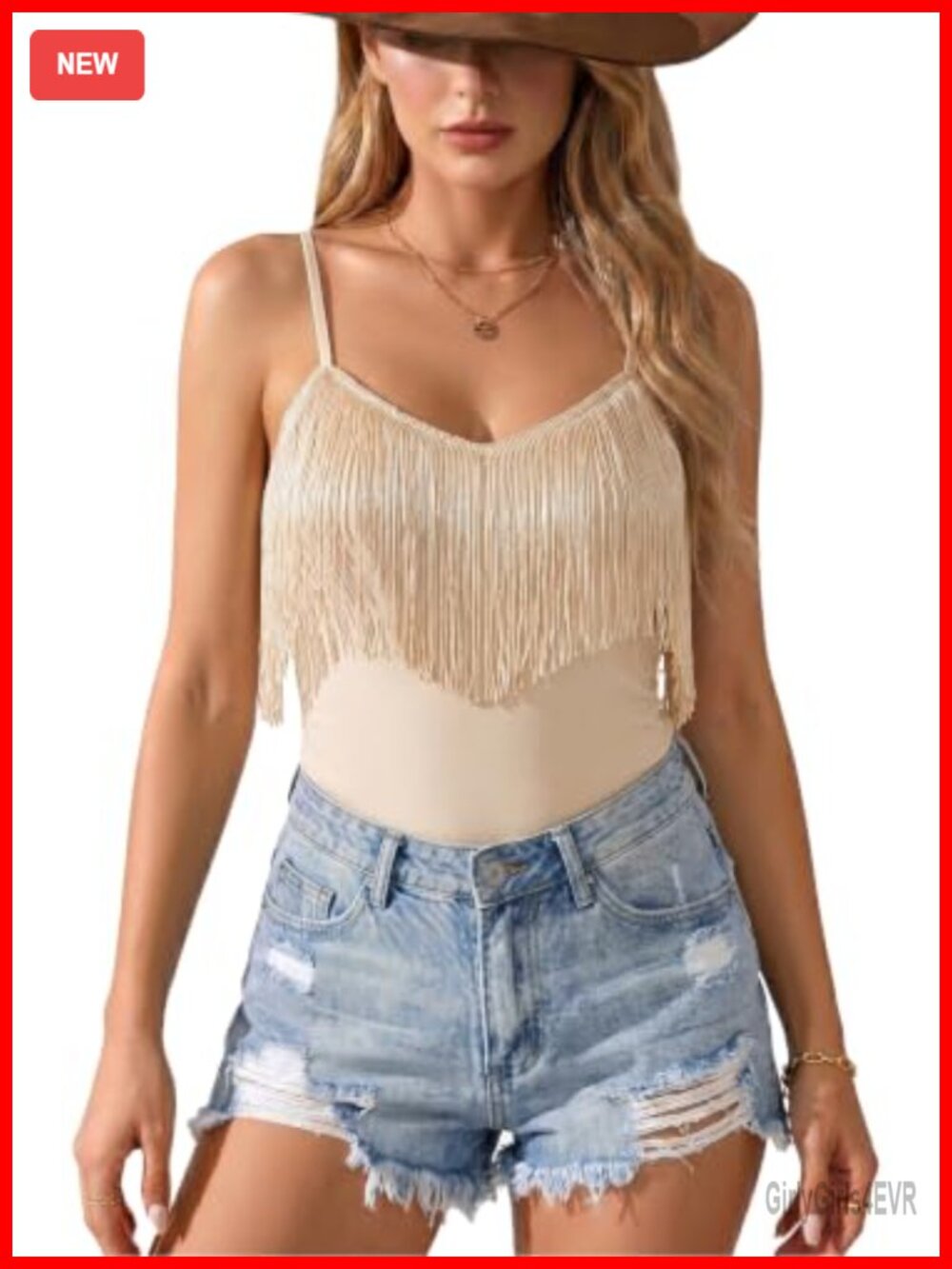 Western Cowgirl Fringe Tank Top V-Neck Sleeveless Country Concert